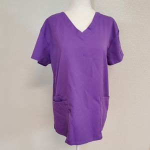 Made 2 Love Purple Scrub Top Size M